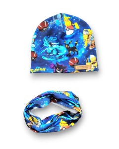 JEDNOWARSTWOWA Czapka + Komin / Chusta POCKEMON